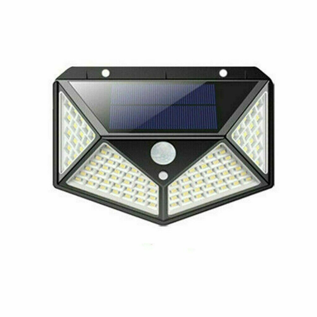 100 LED Solar Power PIR Motion Sensor Outdoor Yard Garden Wall Lamp Light