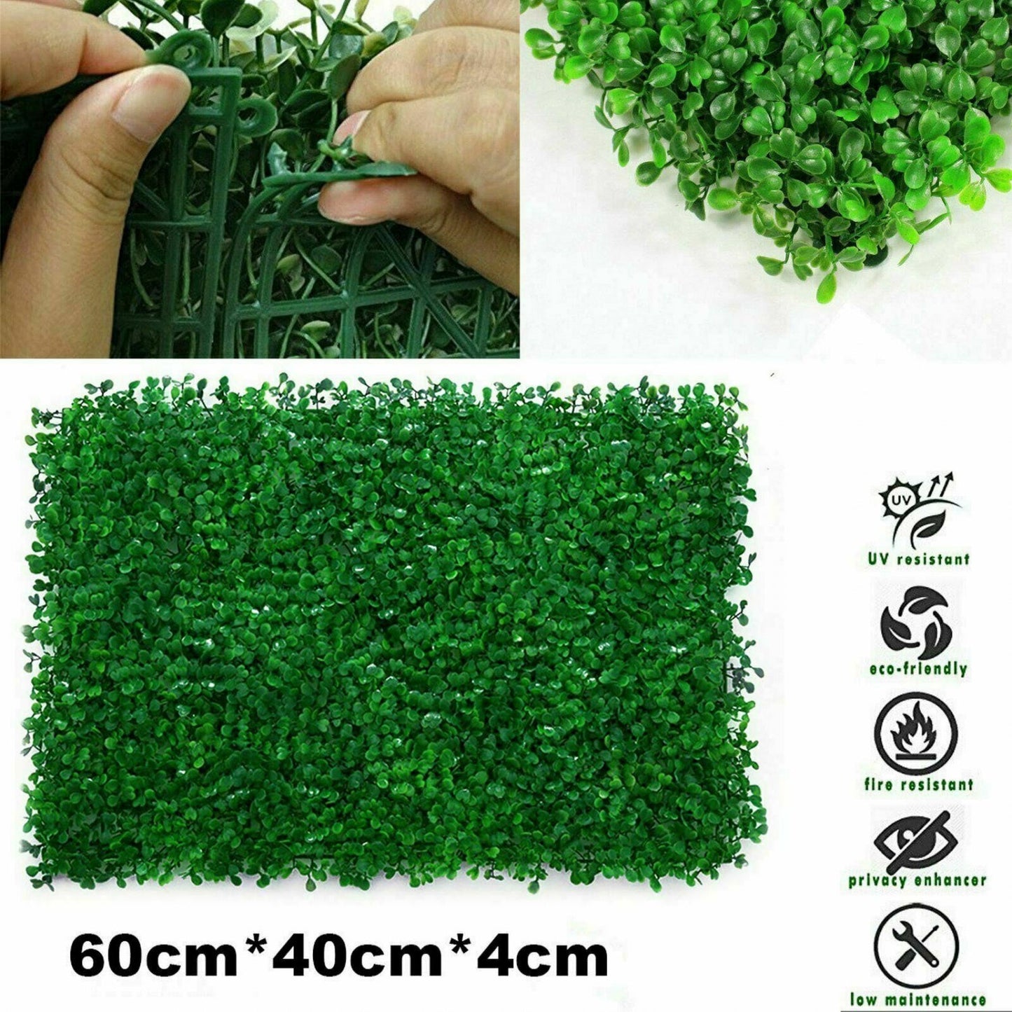 10 Artificial Plant Wall Panels Grass Hedge Fake Vertical Garden