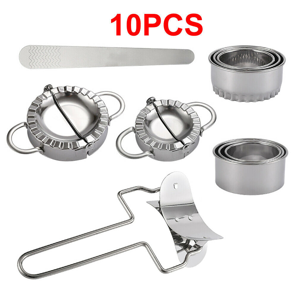 10 Dumpling Maker Stainless Steel Dough Press Pie Ravioli Making Mold Mould Tool