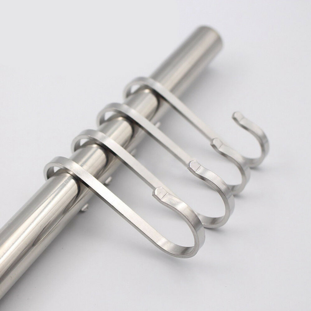 10 X Stainless Steel Hanging Rack Garden Clothes Pan Hanger S Hooks Heavy Duty