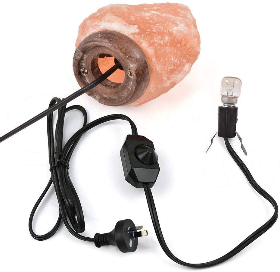 1-2 Kg Himalayan Salt Lamp Rock Crystal Natural Light Dimmer Switch Cord Globes