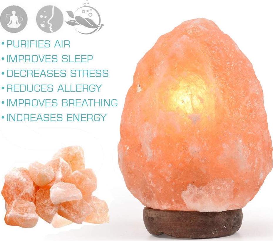 1-2 Kg Himalayan Salt Lamp Rock Crystal Natural Light Dimmer Switch Cord Globes