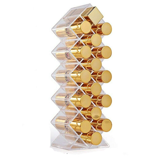 1/2pc Fish Shape Lipstick Organizer Tower, Lip Gloss Storage Holder Stand 16Grid