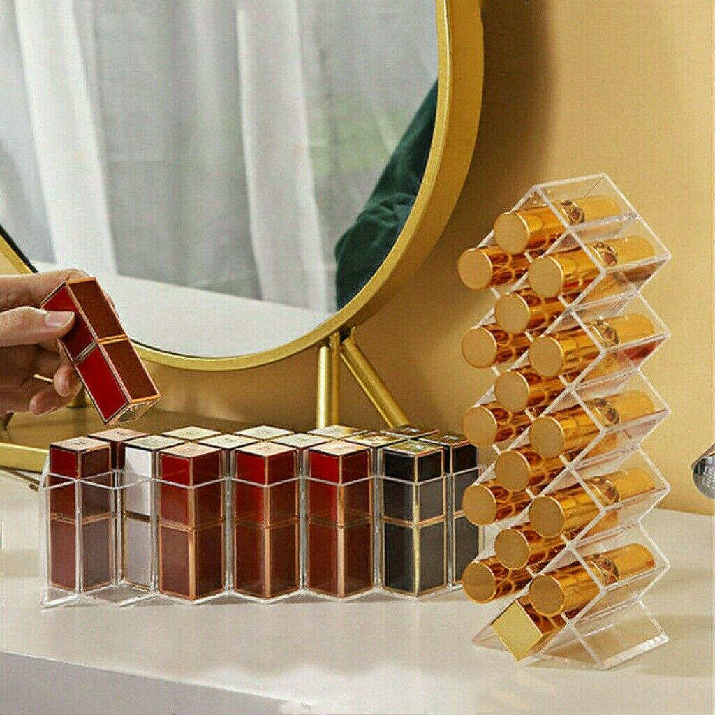 1/2pc Fish Shape Lipstick Organizer Tower, Lip Gloss Storage Holder Stand 16Grid