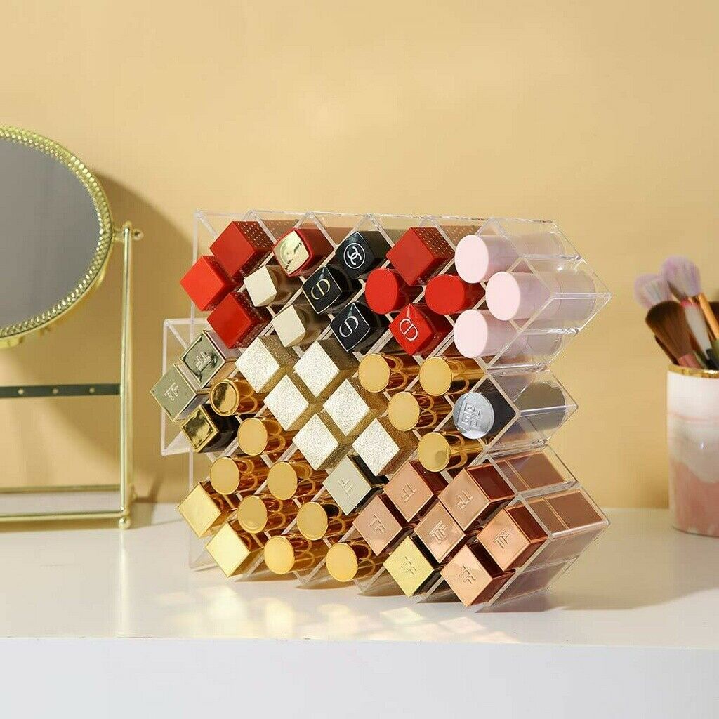 1/2pc Fish Shape Lipstick Organizer Tower, Lip Gloss Storage Holder Stand 16Grid