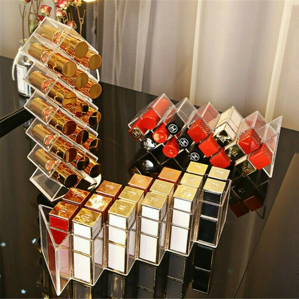 1/2pc Fish Shape Lipstick Organizer Tower, Lip Gloss Storage Holder Stand 16Grid