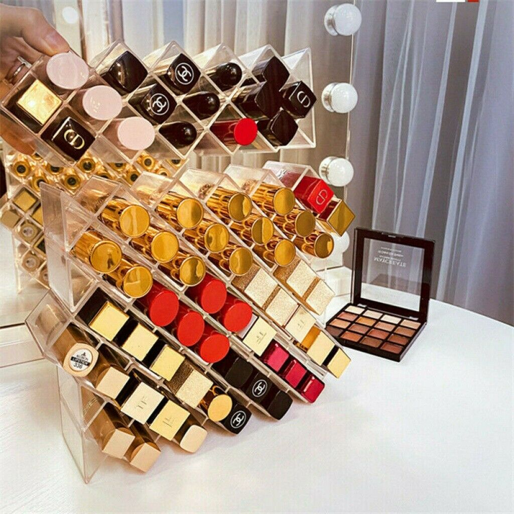 1/2pc Fish Shape Lipstick Organizer Tower, Lip Gloss Storage Holder Stand 16Grid