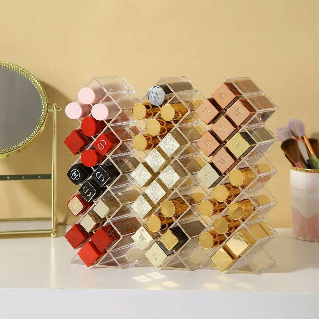 1/2pc Fish Shape Lipstick Organizer Tower, Lip Gloss Storage Holder Stand 16Grid