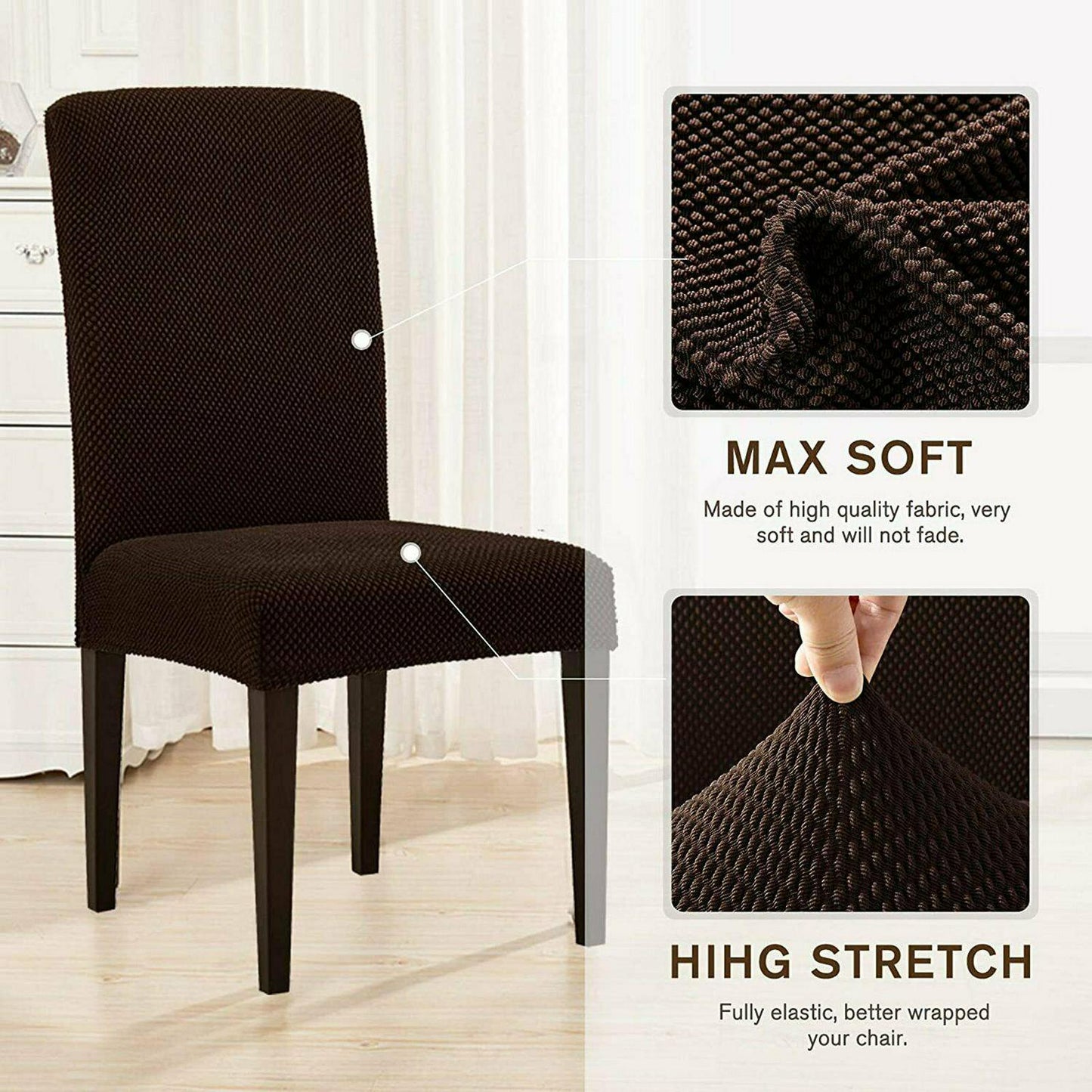 1-8PCS Stretch Chair Cover Washable Removable Slipcover Banquet Furniture Covers