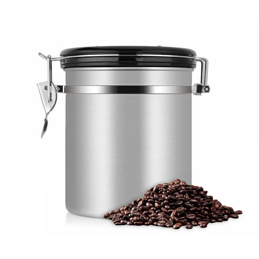 1.8L Stainless Steel Container Airtight Storage Coffee Bean Canister Vacuum