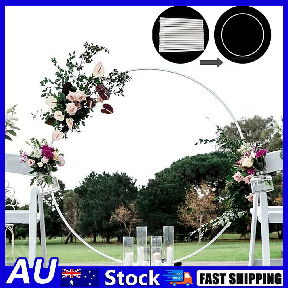 1.5M Round Hoop Arch Mesh Backdrop Flower Display Stand Frame Wedding Party