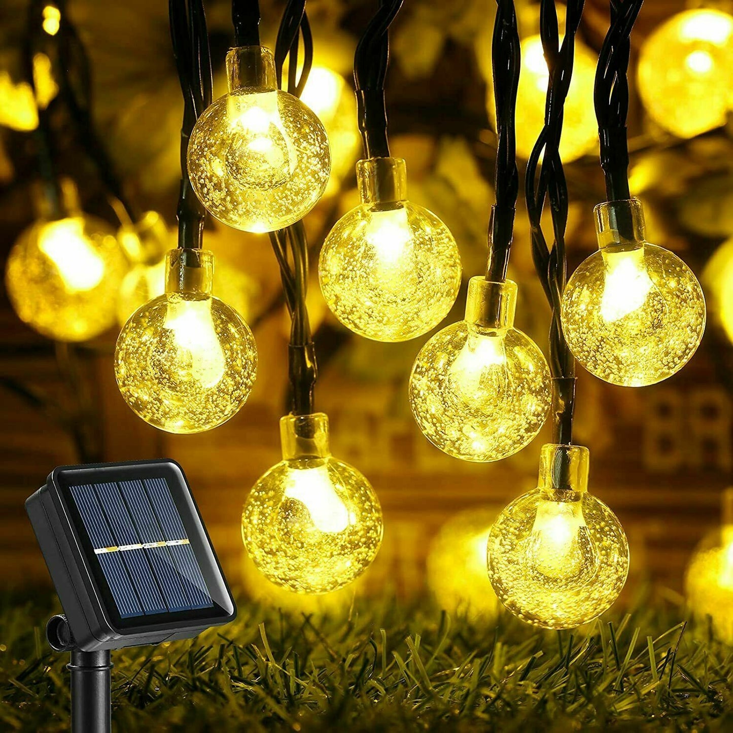 100/200LED Solar Globe String Lights Fairy Outdoor Festoon Party Garden Decor