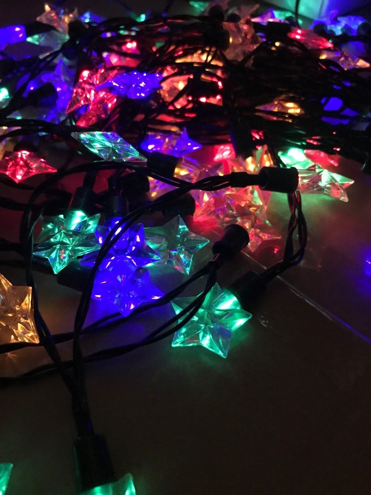 100 LED 10M MULTI COLOUR MINI STAR SOLAR CHRISTMAS LIGHTS