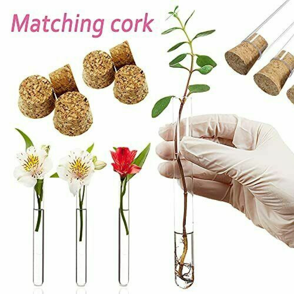 10-50x 20ml Glass Test Tubes With Cork Stopper Candy Party Wedding Storage