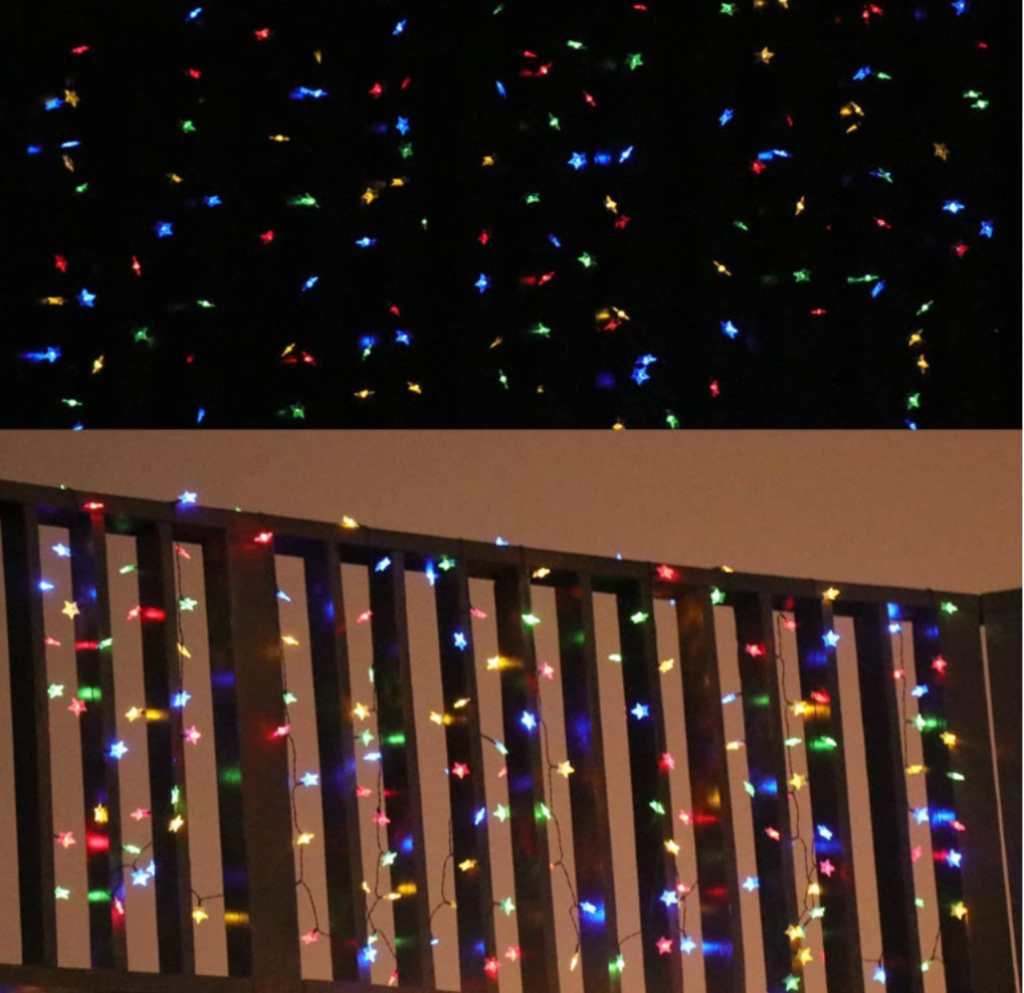 100 LED 10M MULTI COLOUR MINI STAR SOLAR CHRISTMAS LIGHTS