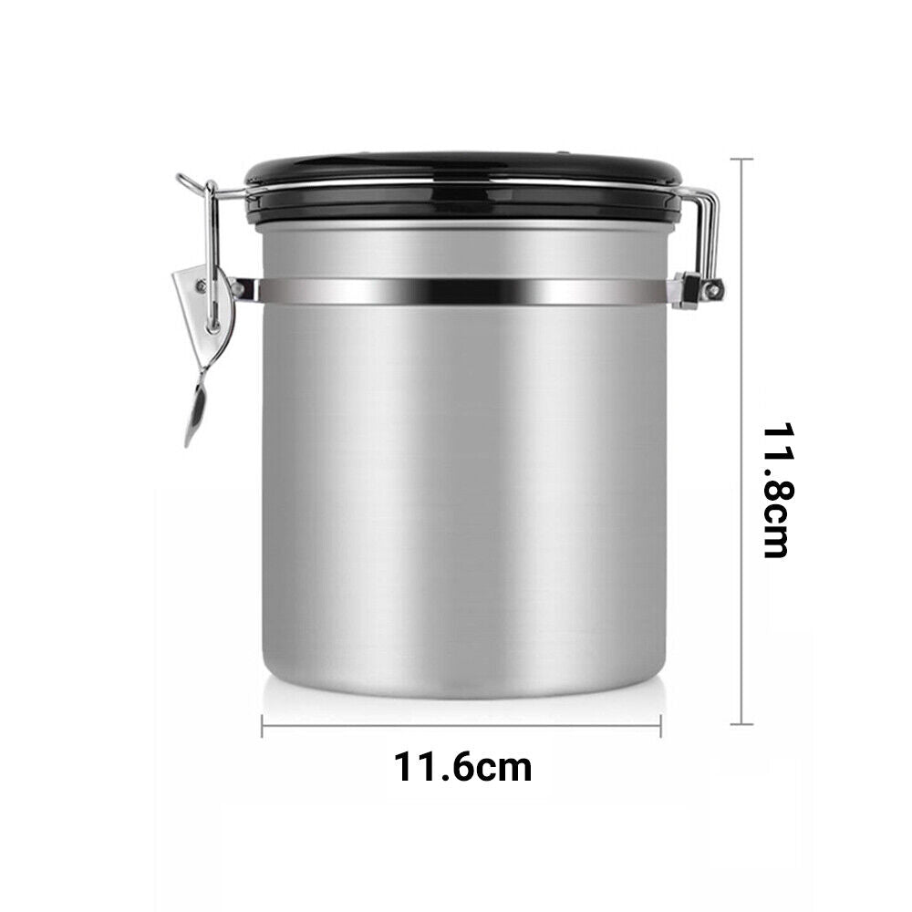 1.8L Stainless Steel Container Airtight Storage Coffee Bean Canister Vacuum