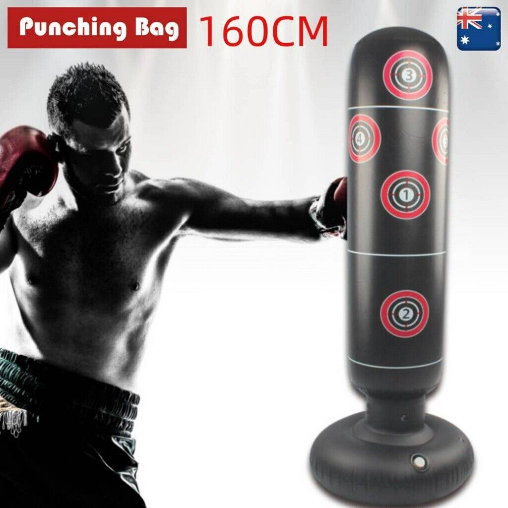 1.6m Inflatable Boxing Punching Bag Kids Adult Kick Training Tumbler Sandbag