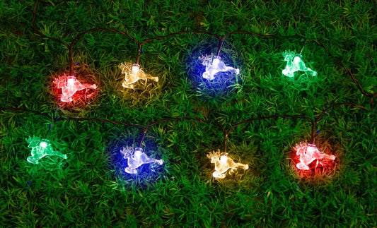 100LED 10M Mini Reindeer Multi-Coloured Solar Christmas Lights